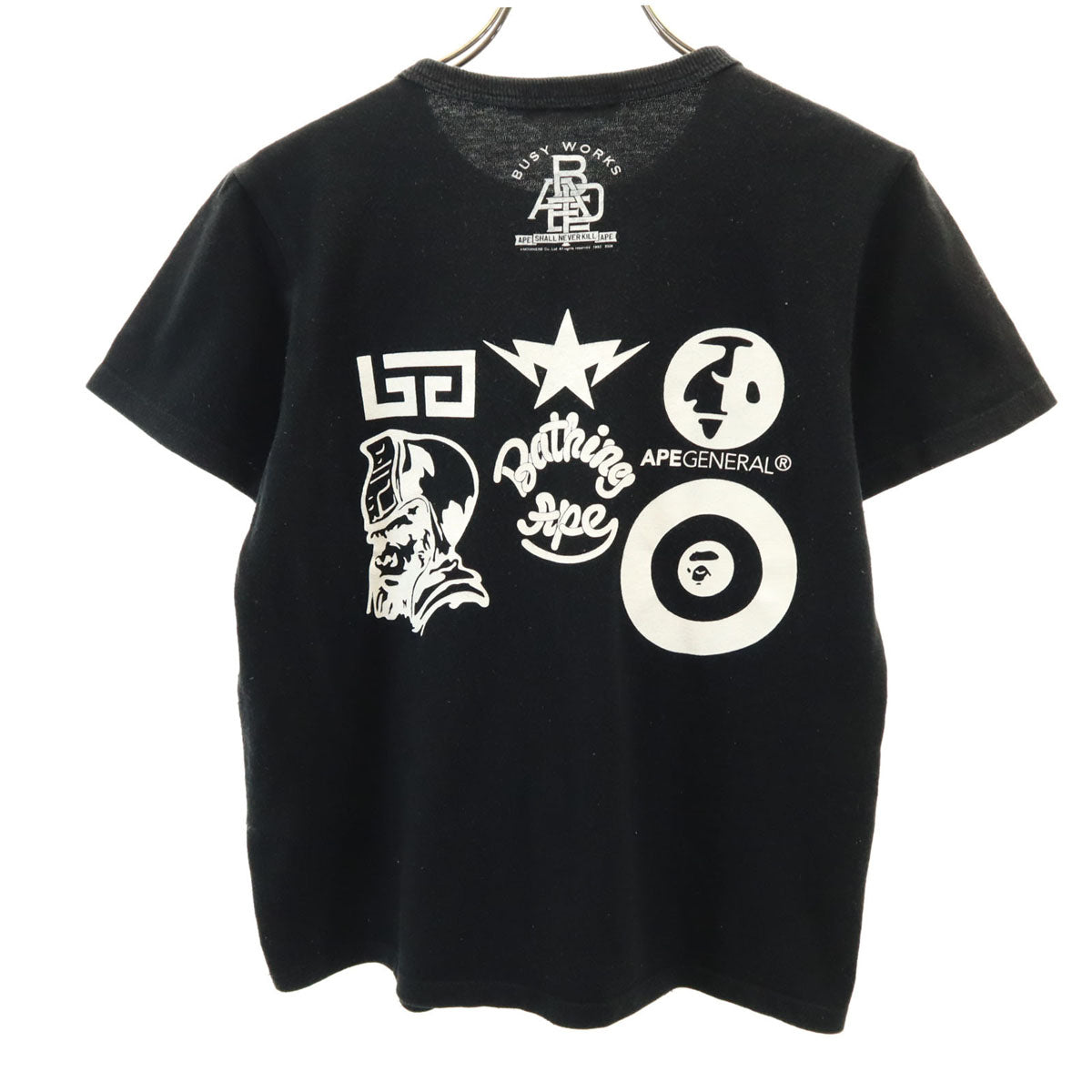 A BATHING APE アベイシングエイプ 日本製 半袖 Tシャツ XS ブラック レディース