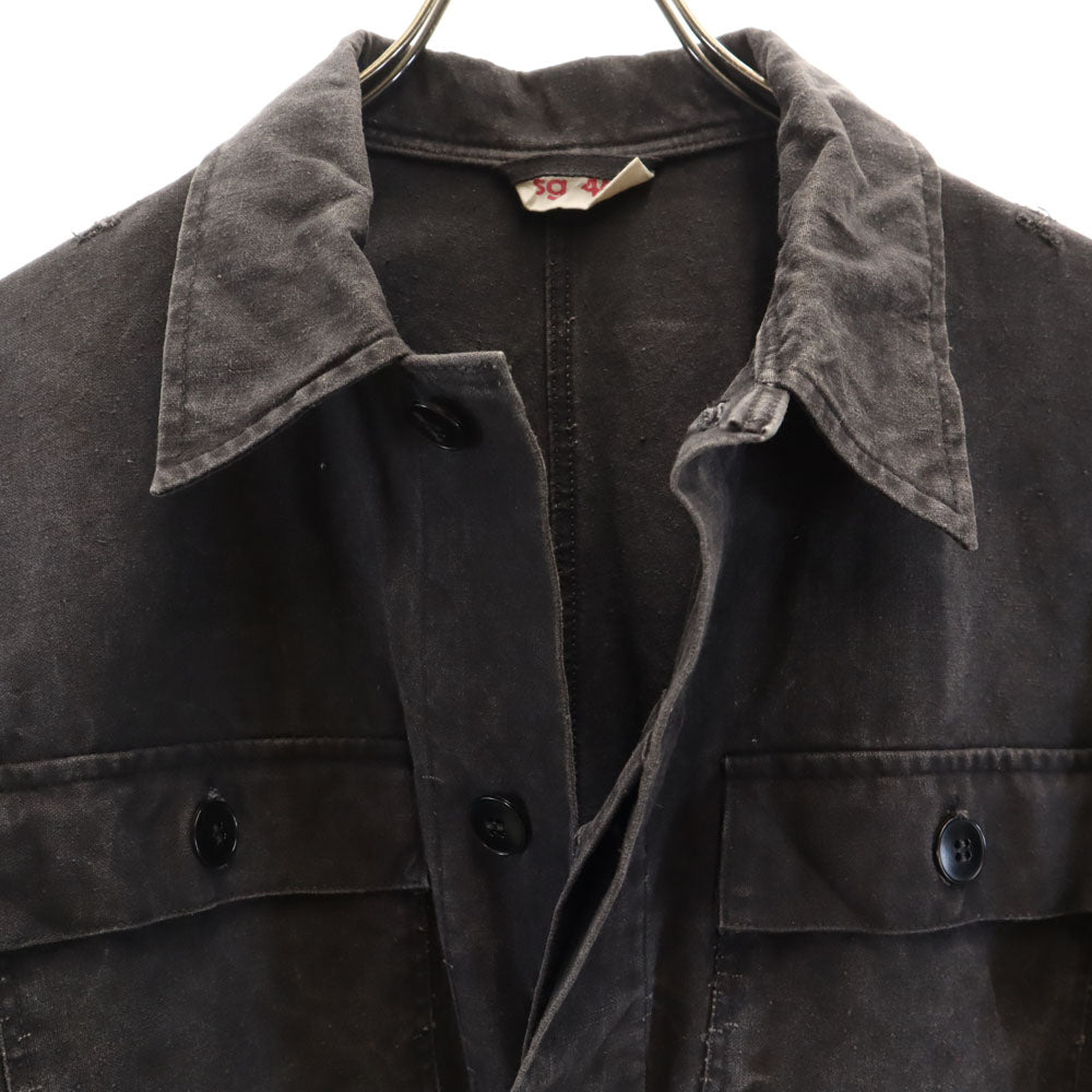 EAST GERMANY ARMY 東ドイツ軍 70s 80s ヴィンテージ ワークジャケット 48 チャコールグレー ミリタリー メンズ