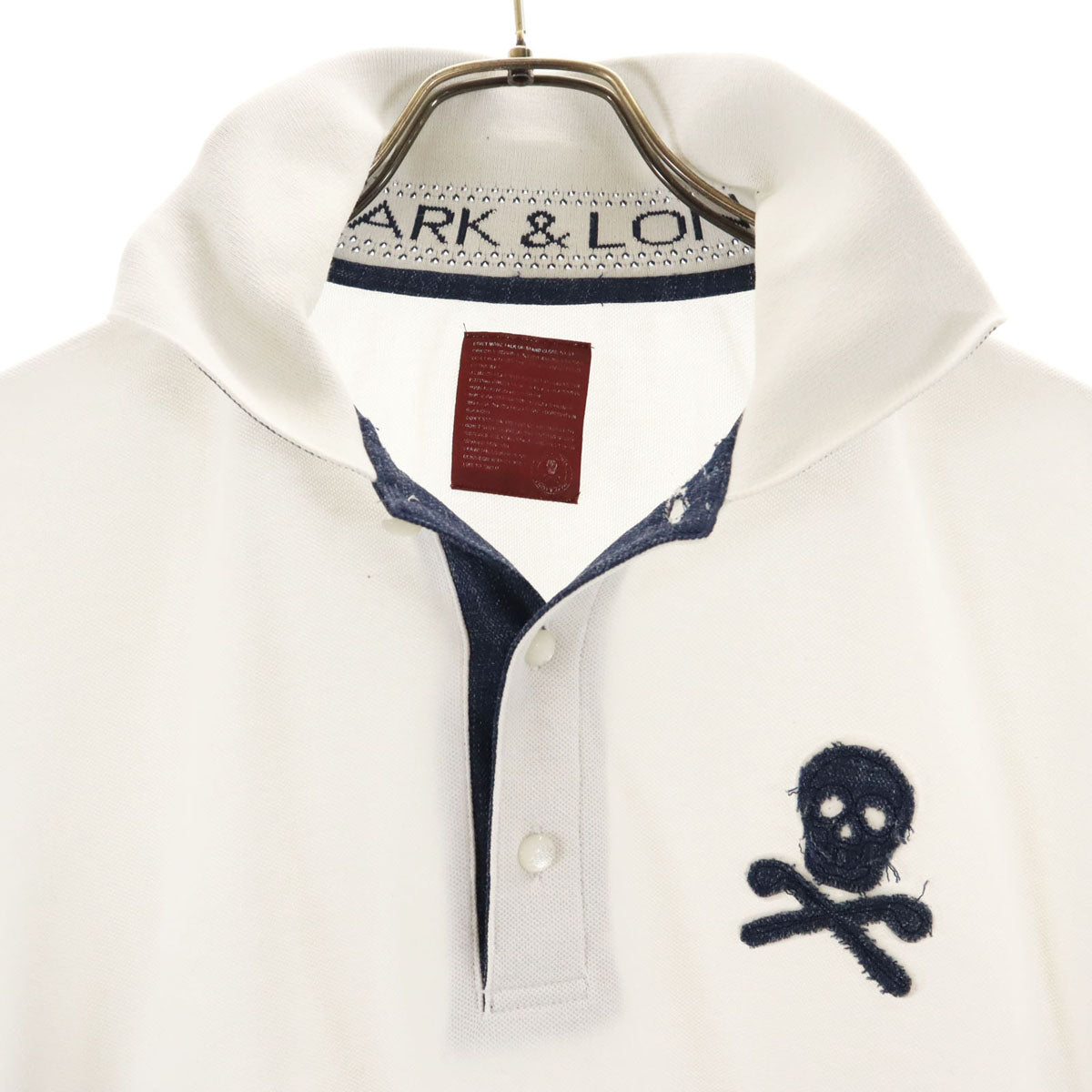 MARK&LONA マークアンドロナ 日本製 ゴルフ 半袖 ポロシャツ XL 白 鹿の子地 メンズ