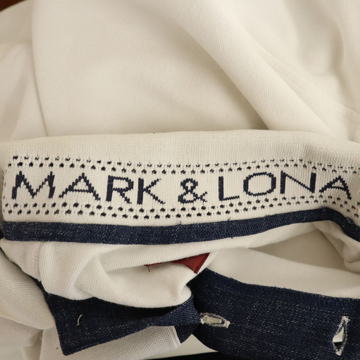 MARK&LONA マークアンドロナ 日本製 ゴルフ 半袖 ポロシャツ XL 白 鹿の子地 メンズ