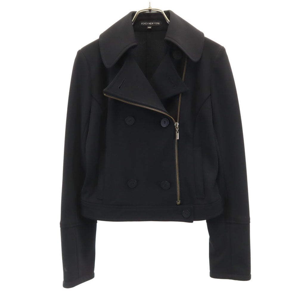FOXEY NEW YORK フォクシーニューヨーク 日本製 ダブル仕様 ジャケット 38 ブラック レディース