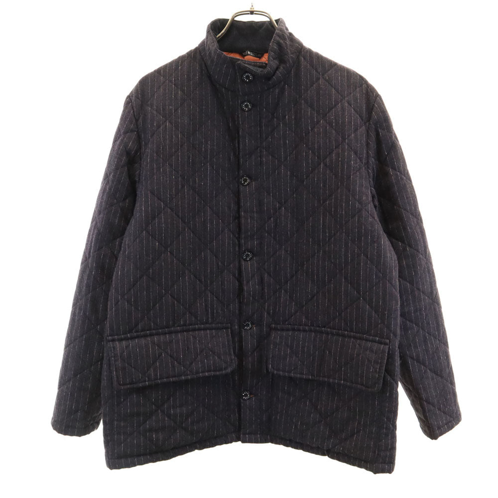 Mackintosh マッキントッシュ 英国製 ウールブレンド ストライプ柄 キルティングジャケット M ブラック ×Paul Smith メンズ