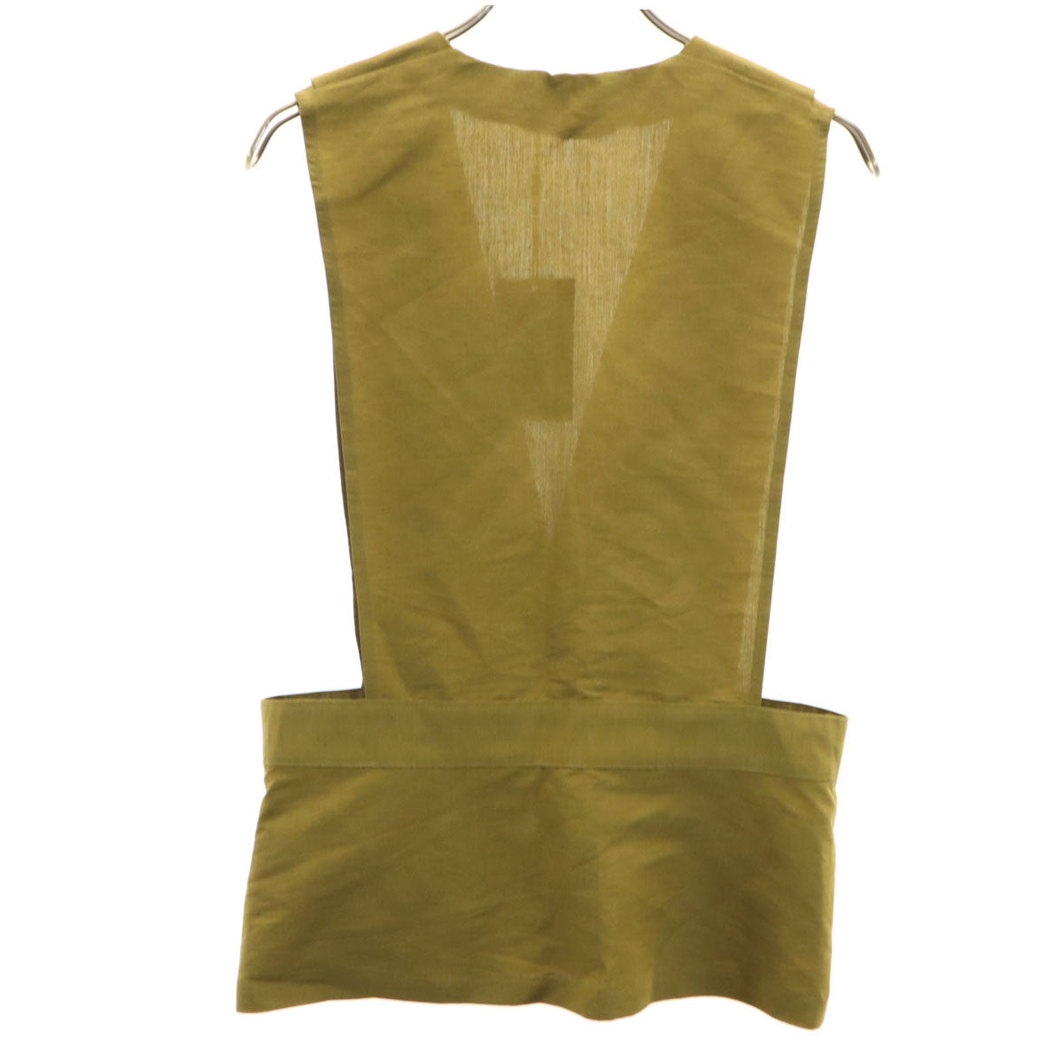 未使用 FILL THE BILL フィルザビル 日本製 リネンブレンド ベスト F オリーブ レディース