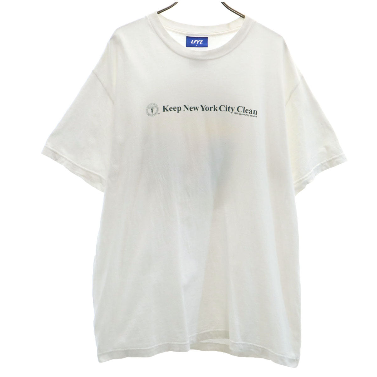 LFYT エルエフワイティー バックプリント 半袖 Tシャツ L 白 NYC ニューヨーク市衛生局 メンズ