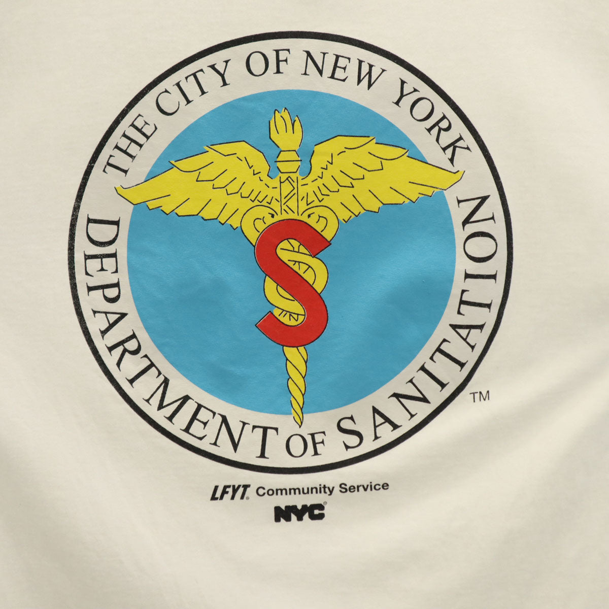 LFYT エルエフワイティー バックプリント 半袖 Tシャツ L 白 NYC ニューヨーク市衛生局 メンズ