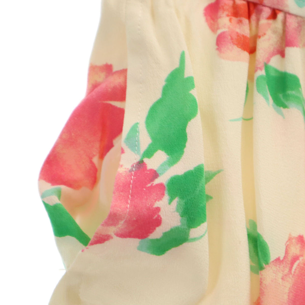 emanuel ungaro ウンガロ シルク 花柄 ノーカラージャケット 上下 セットアップ 9 アイボリー レディース