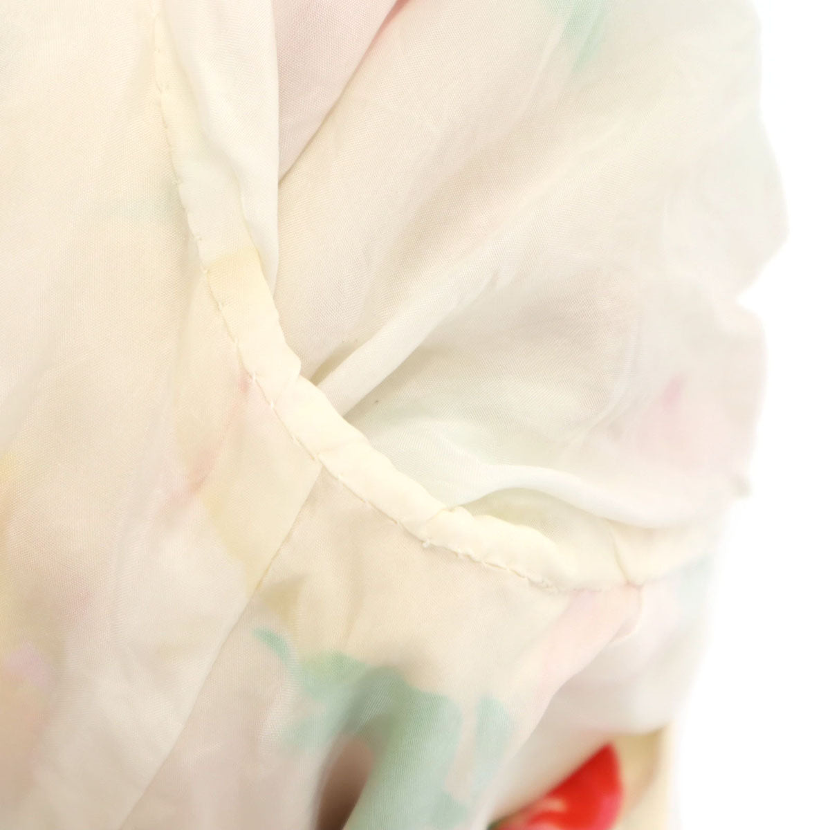 emanuel ungaro ウンガロ シルク 花柄 ノーカラージャケット 上下 セットアップ 9 アイボリー レディース