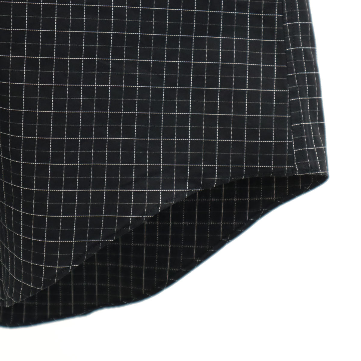 JOHN LAWRENCE SULLIVAN ジョンローレンスサリバン 日本製 チェック ストライプ柄 長袖 コットンシャツ 46 ブラック メンズ