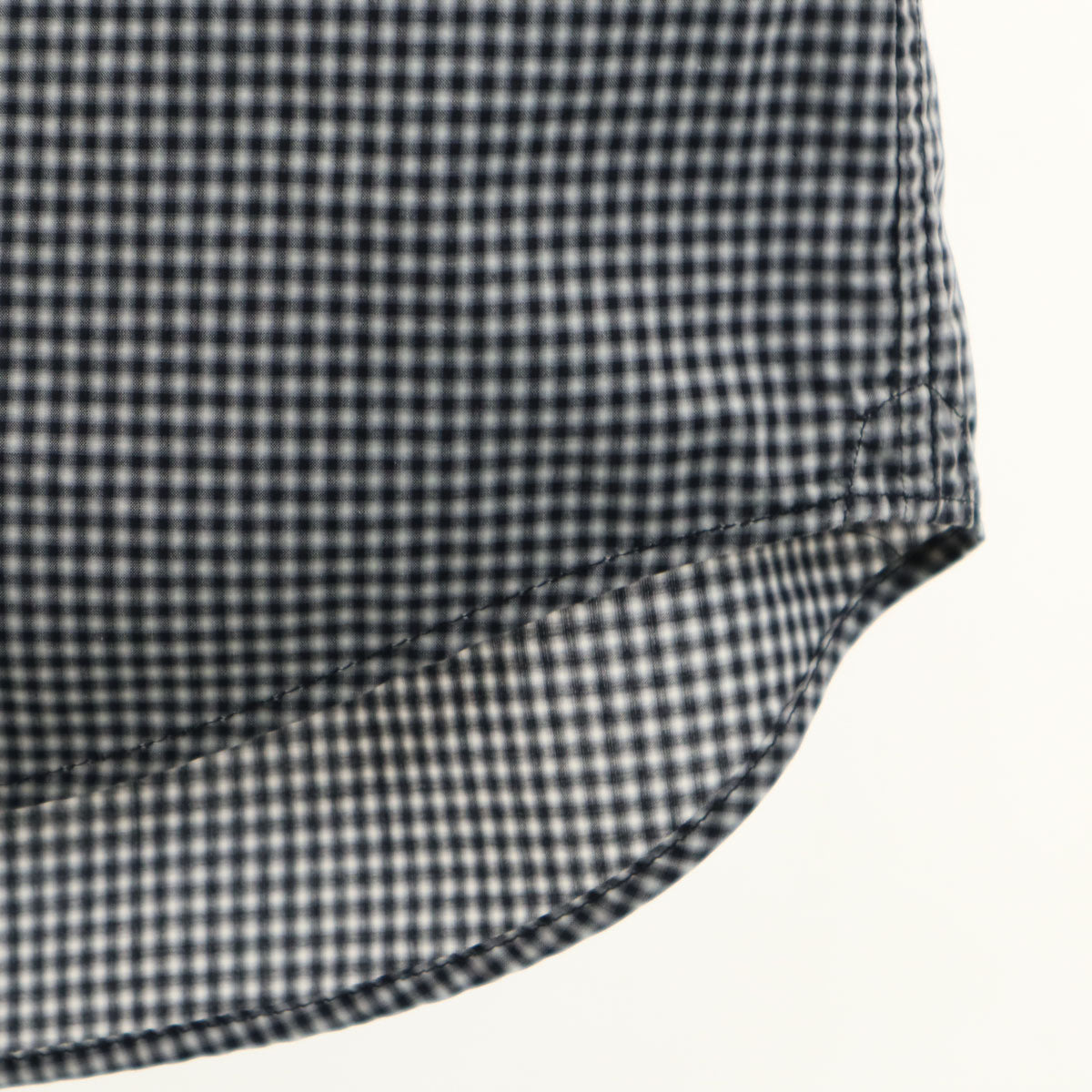 PRADA プラダ イタリア製 チェック柄 長袖 コットンシャツ 42 ブラック メンズ