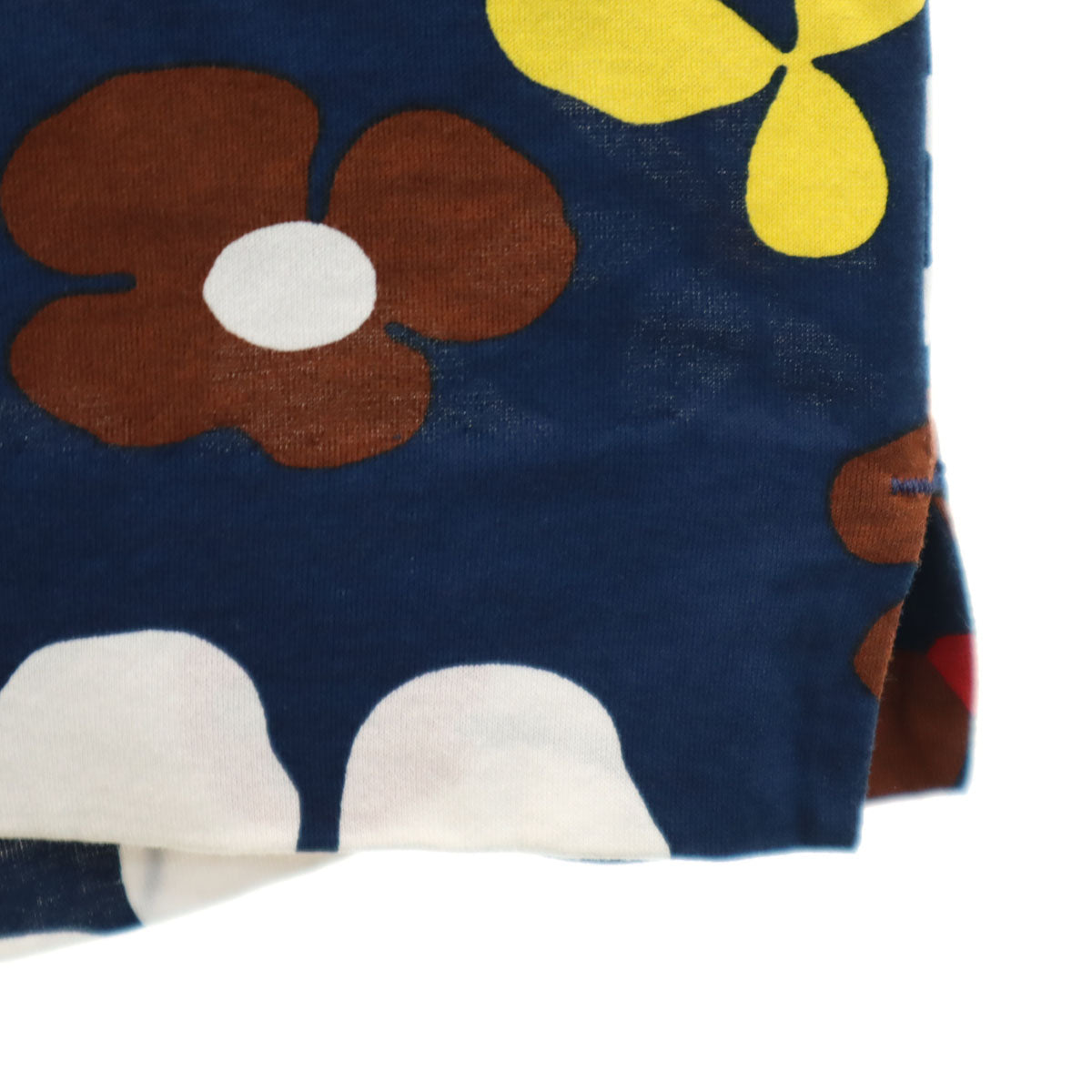 PRADA プラダ イタリア製 花柄 長袖 モックネック Tシャツ M ネイビー メンズ