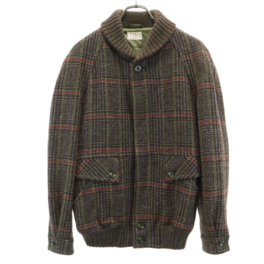 Dunhill ダンヒル 80s ヴィンテージ イタリア製 ウールブレンド 総柄 ショールカラー ブルゾン XS メンズ