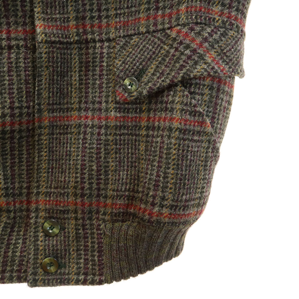 Dunhill ダンヒル 80s ヴィンテージ イタリア製 ウールブレンド 総柄 ショールカラー ブルゾン XS メンズ