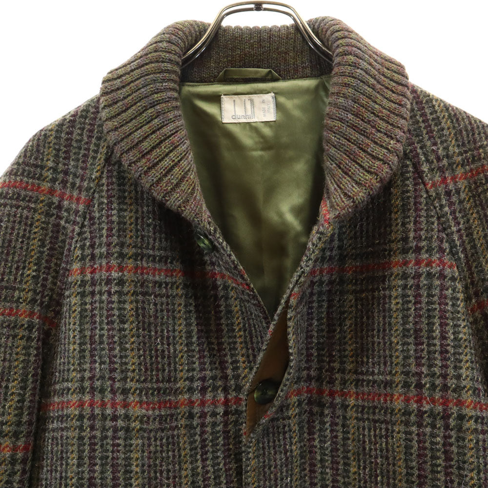 Dunhill ダンヒル 80s ヴィンテージ イタリア製 ウールブレンド 総柄 ショールカラー ブルゾン XS メンズ