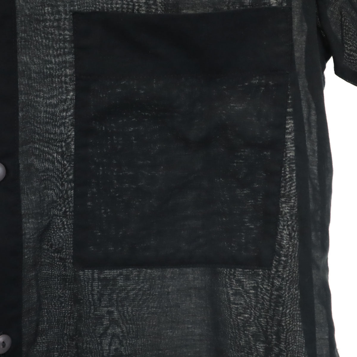 Y'sbisLIMI ワイズビスリミ 日本製 半袖 シアー コットンシャツ S ブラック ヨウジヤマモト レディース