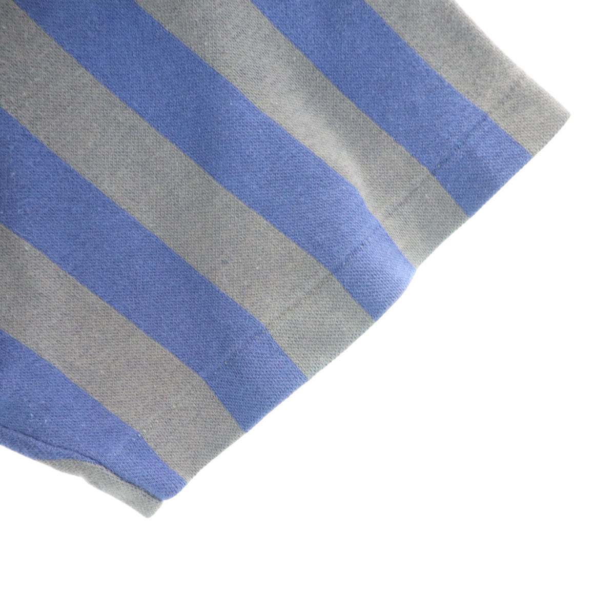 PERRY ELLIS ペリーエリス 90s オールド ストライプ柄 半袖 ポロシャツ M ブルー系 メンズ