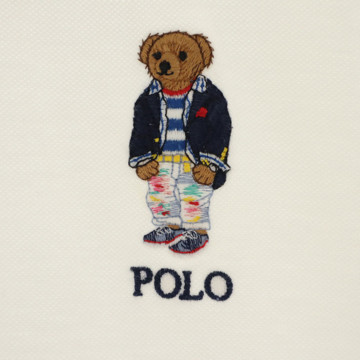 POLO RALPH LAUREN ポロラルフローレン ポロベア刺繍 半袖 カスタムスリムフィット ポロシャツ XL ホワイト 鹿の子 メンズ