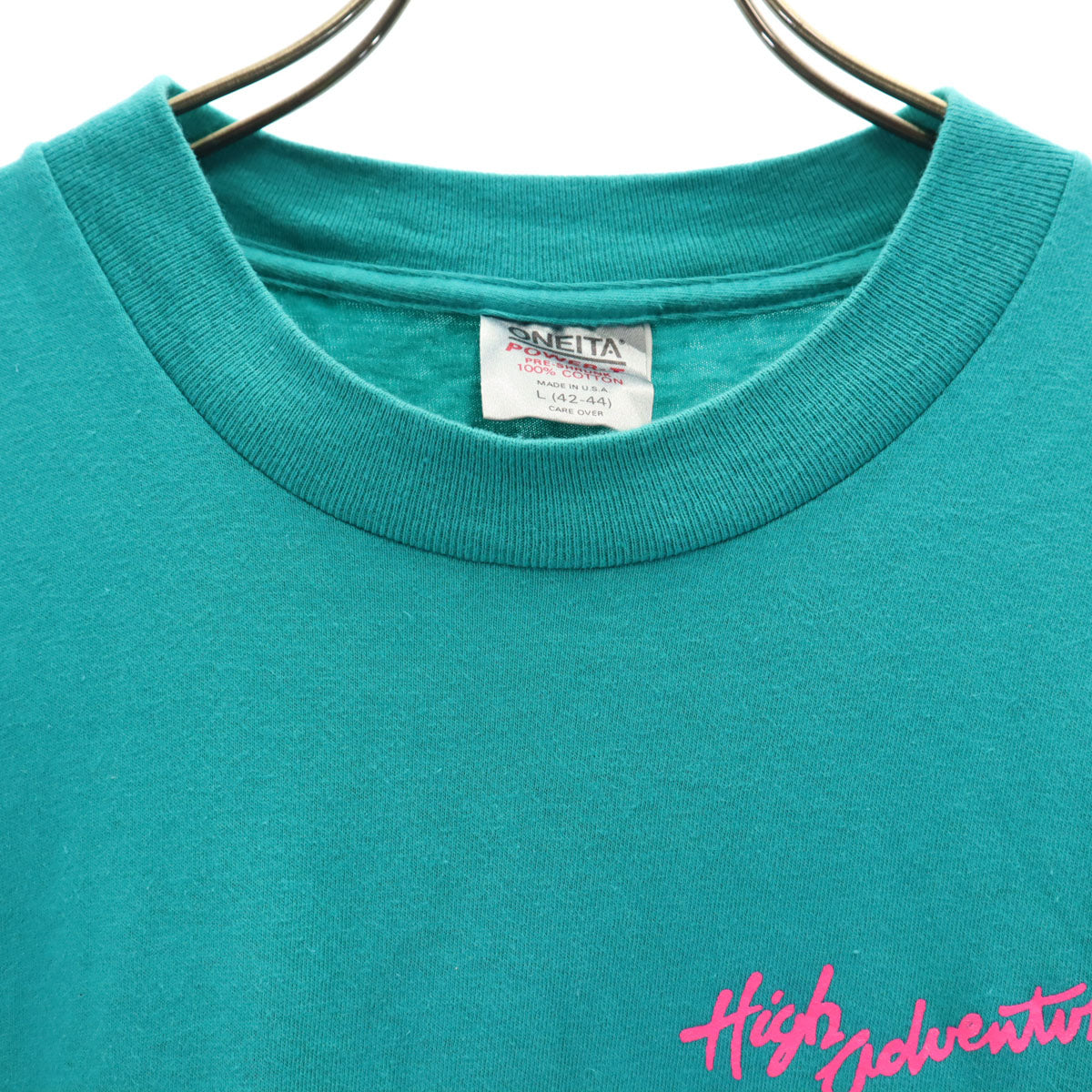 ONEITA オニータ 90s USA製 オールド 半袖 Tシャツ L ターコイズ シングルステッチ メンズ