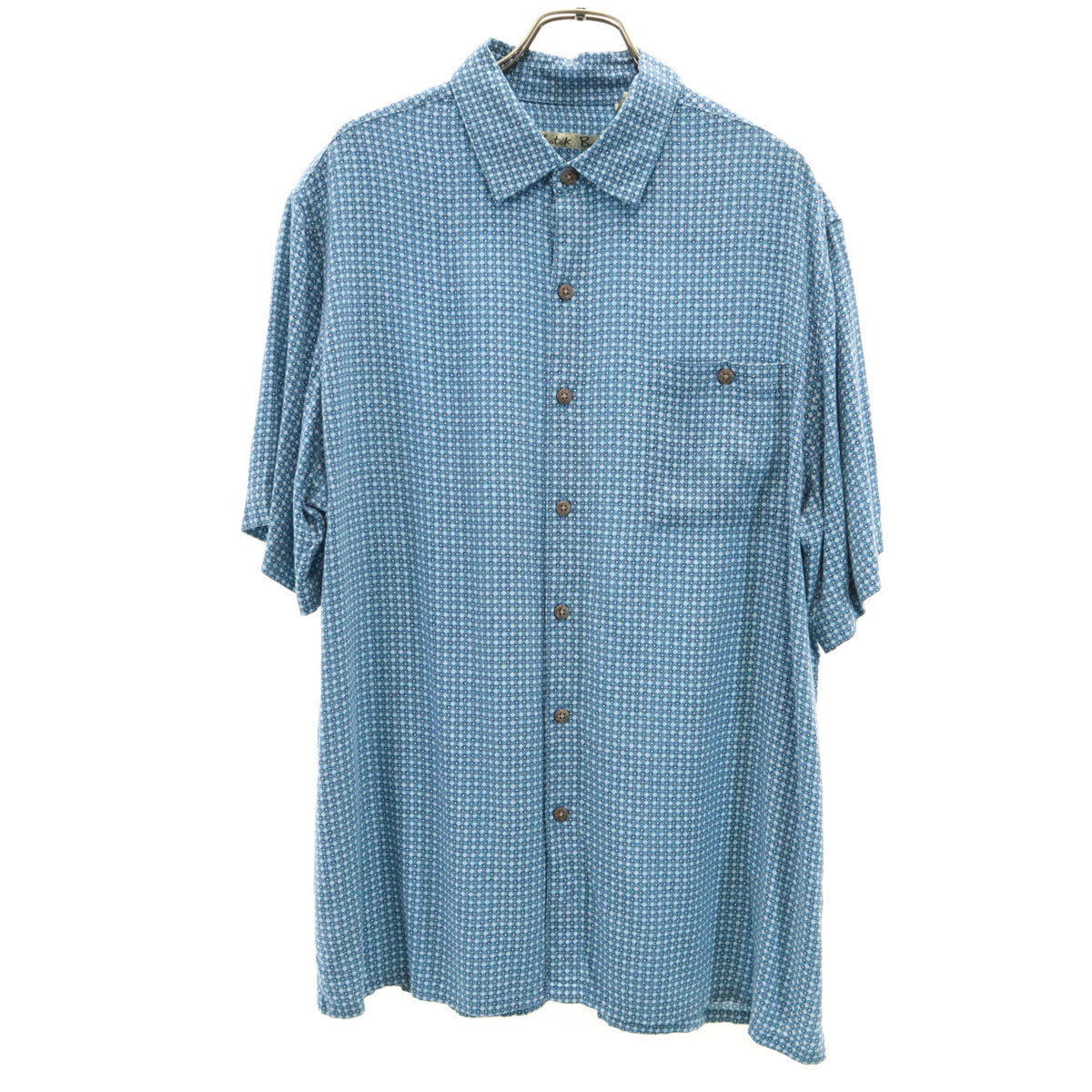 Batik Bay バティックベイ 00s 総柄 半袖 アロハシャツ L ブルー メンズ