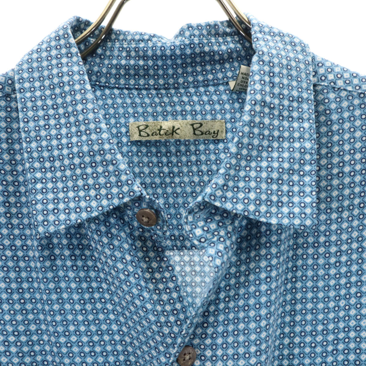 Batik Bay バティックベイ 00s 総柄 半袖 アロハシャツ L ブルー メンズ