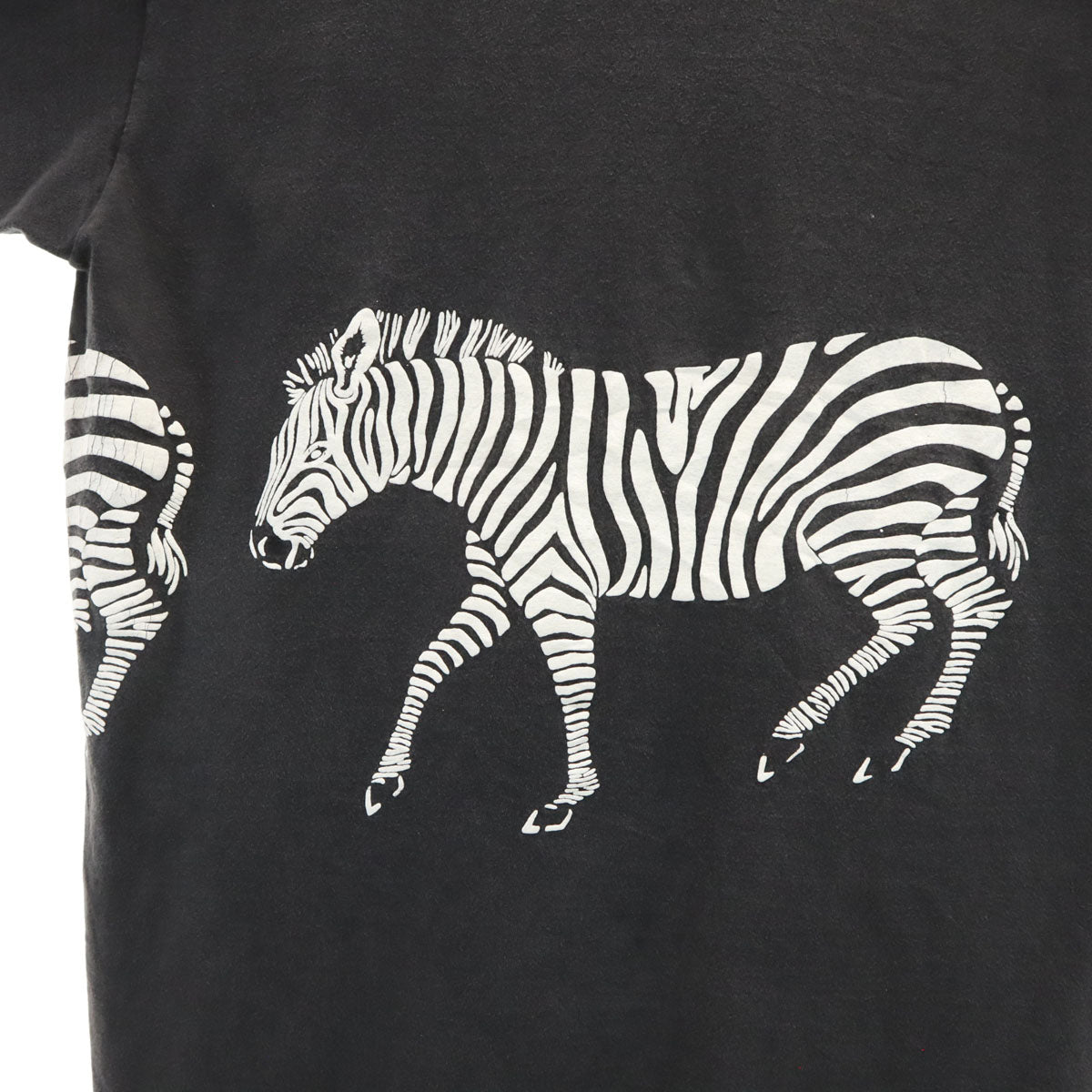 ONEITA オニータ 90s USA製 オールド シマウマ プリント 半袖 Tシャツ XL ブラック メンズ