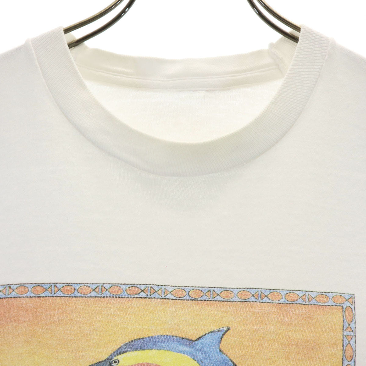 90s オールド イルカ プリント 半袖 Tシャツ ホワイト シングルステッチ レディース