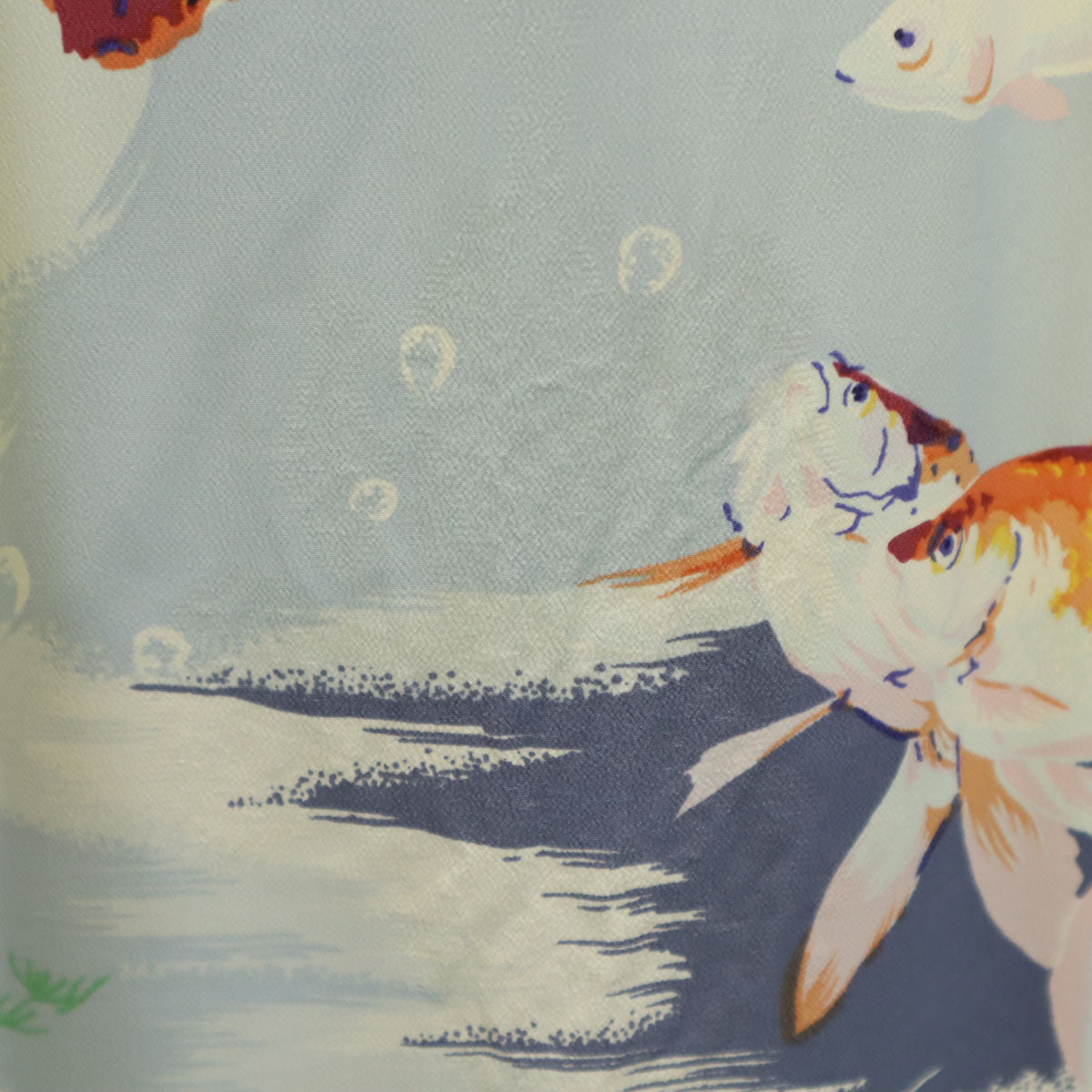 SUN SURF サンサーフ 日本製 GOLD FISH 金魚柄 半袖 アロハシャツ XL 水色 東洋エンタープライズ SS38027 メンズ