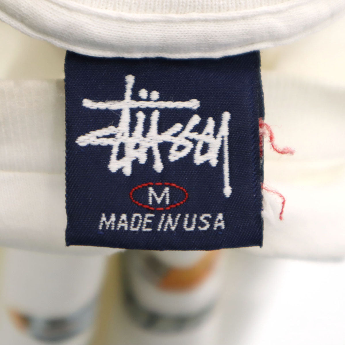 STUSSY ステューシー 90s USA製 オールド 紺タグ フランス空軍 戦闘機 D.520 半袖 Tシャツ M ホワイト シングルステッチ メンズ