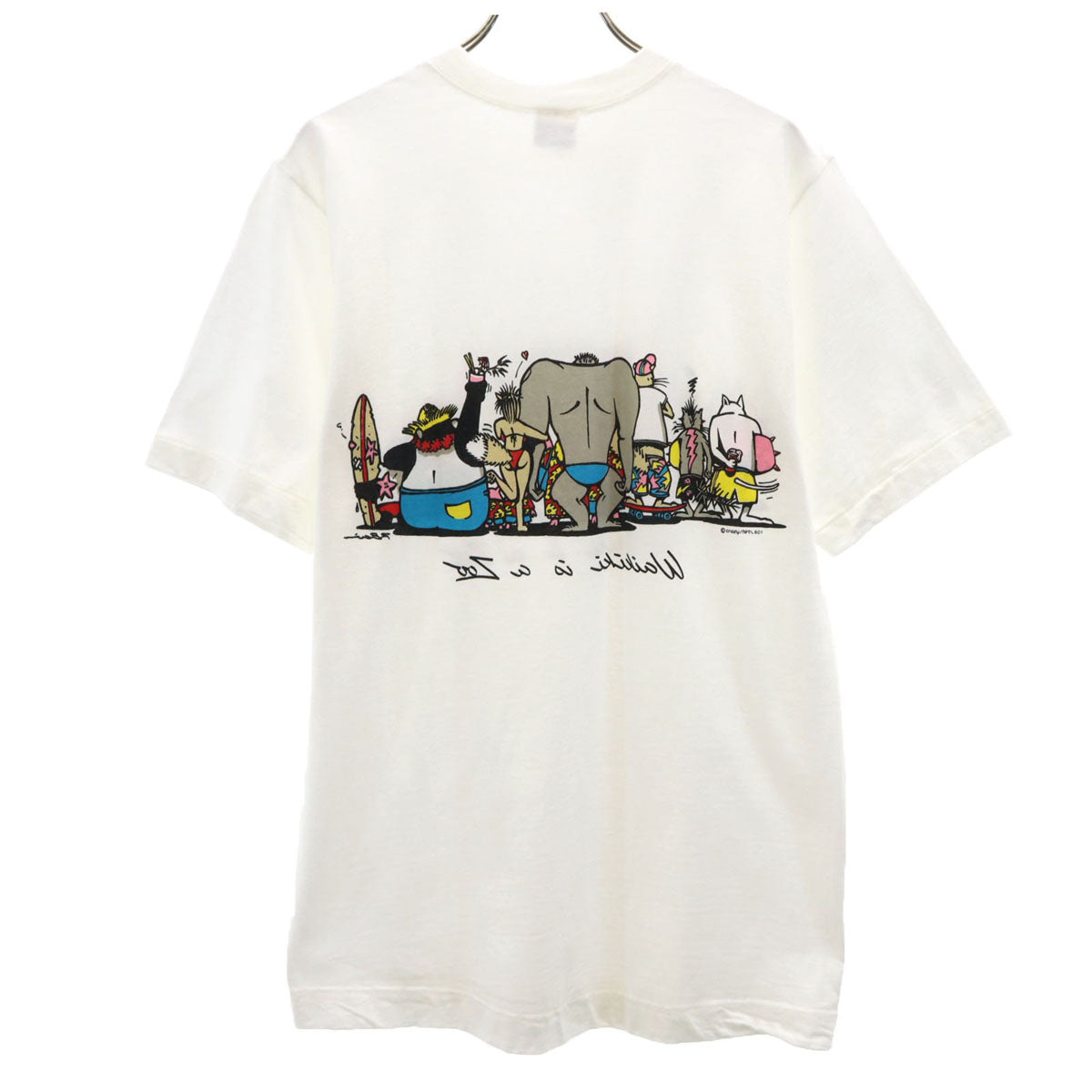 Crazy Shirt クレイジーシャツ 90s USA製 オールド 動物園 アニマル 半袖 Tシャツ M ホワイト メンズ