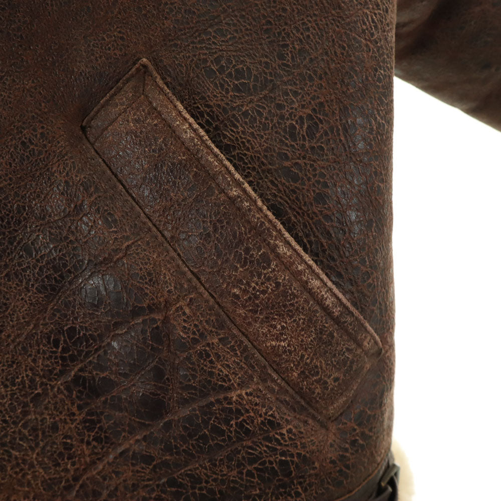 prms パームス B-3 ムートン フライトジャケット 3L ブラウン ビッグサイズ メンズ