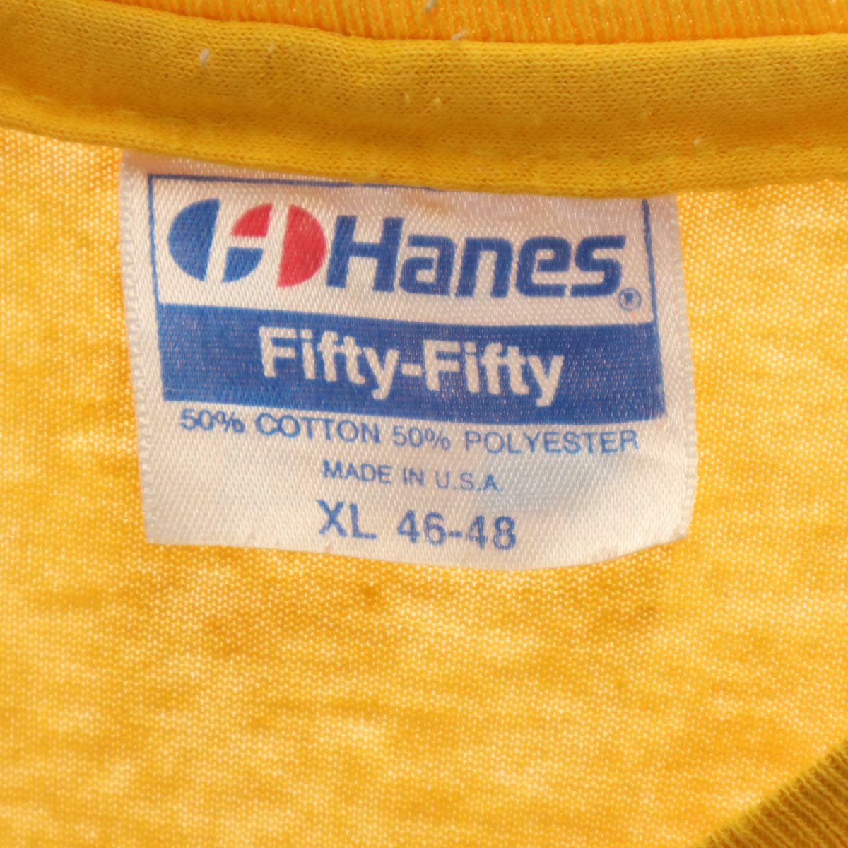 Hanes ヘインズ 90s USA製 オールド 半袖 Tシャツ XL イエロー系 シングルステッチ メンズ