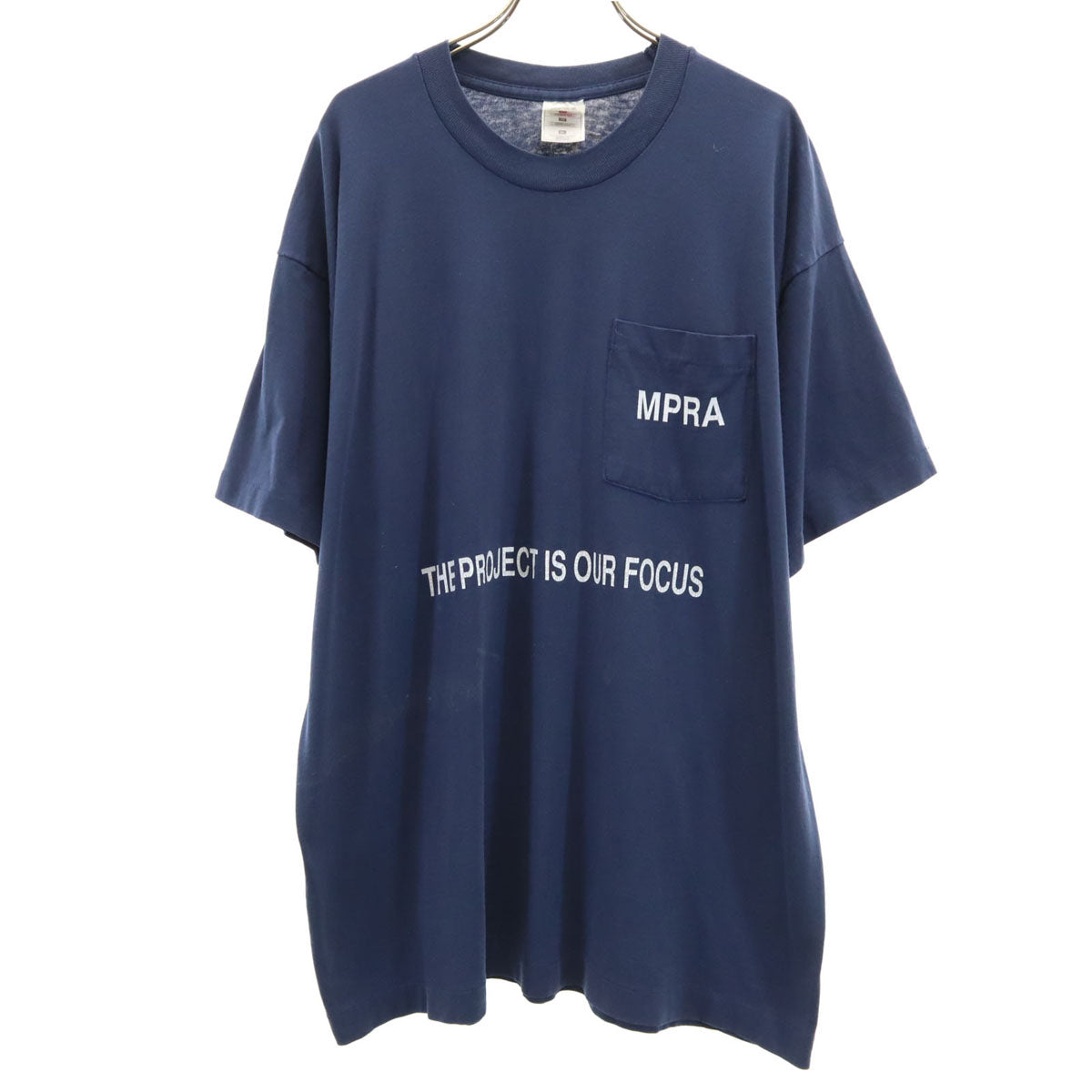 FRUIT OF THE LOOM BEST フルーツオブザルーム ベスト 90s USA製 オールド 半袖 Tシャツ XL ネイビー シングルステッチ ポケT メンズ