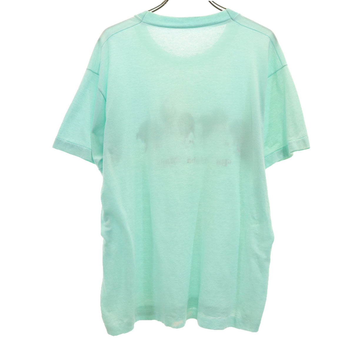 90s オールド 羊 プリント 半袖 Tシャツ ミントブルー シングルステッチ レディース