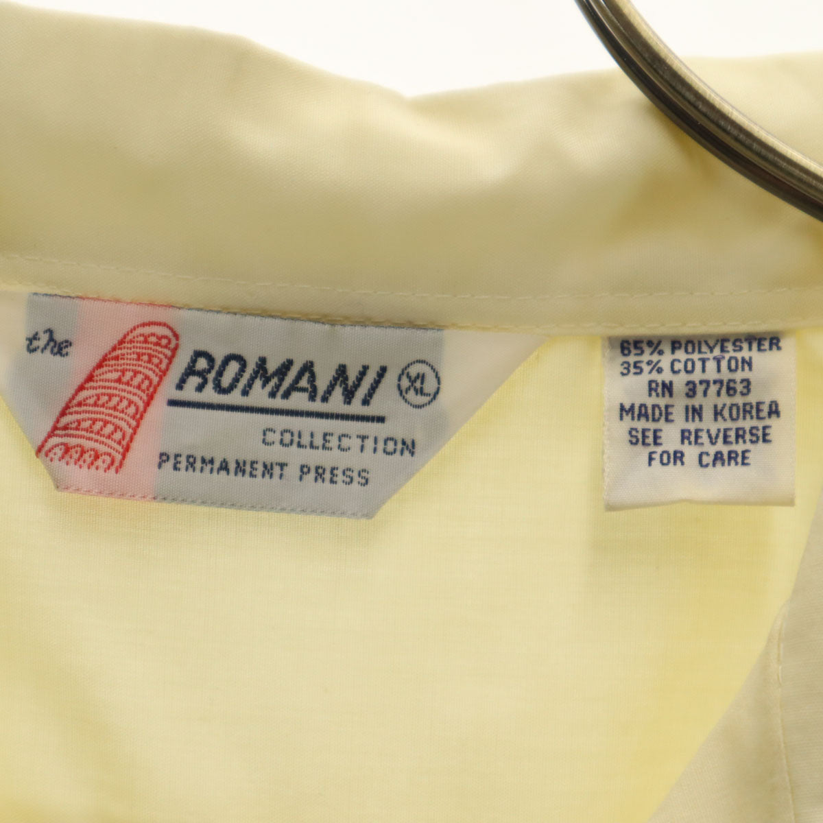 ROMANI ロマーニ 90s オールド 半袖 キューバシャツ XL ペールイエロー メンズ