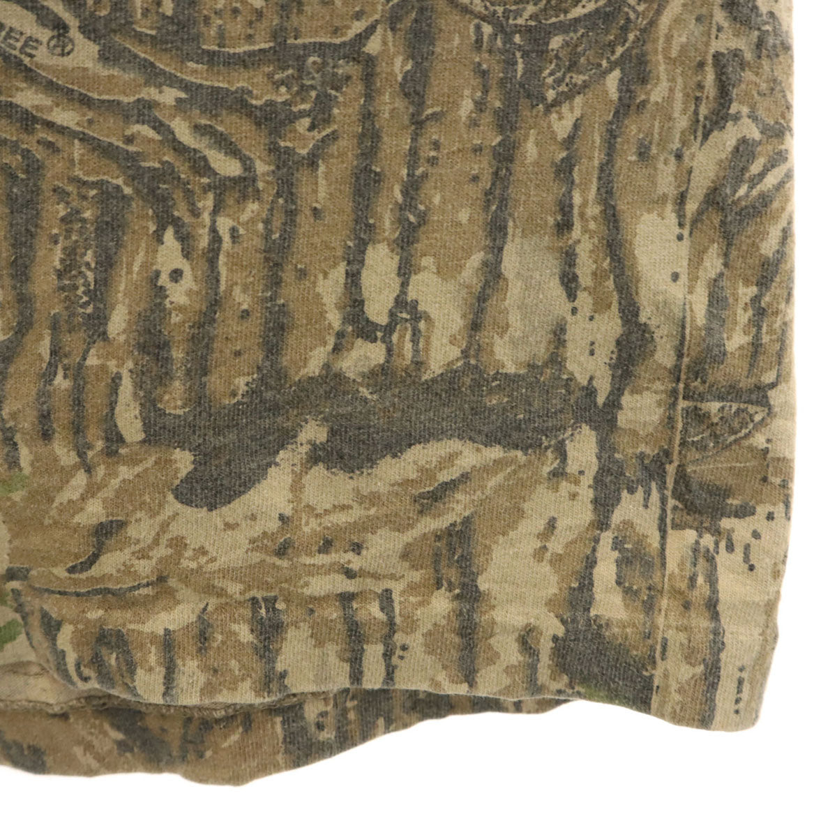 Duxbak ダックスバック 90s USA製 オールド 総柄 半袖 Tシャツ XL ベージュ系 シングルステッチ ポケT メンズ