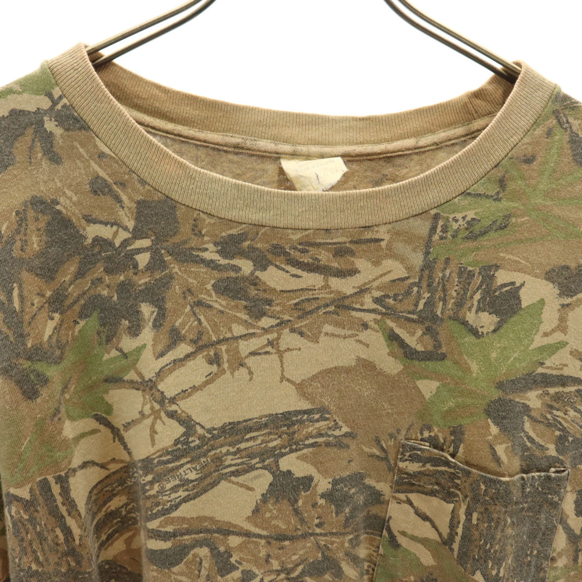 Duxbak ダックスバック 90s USA製 オールド 総柄 半袖 Tシャツ XL ベージュ系 シングルステッチ ポケT メンズ