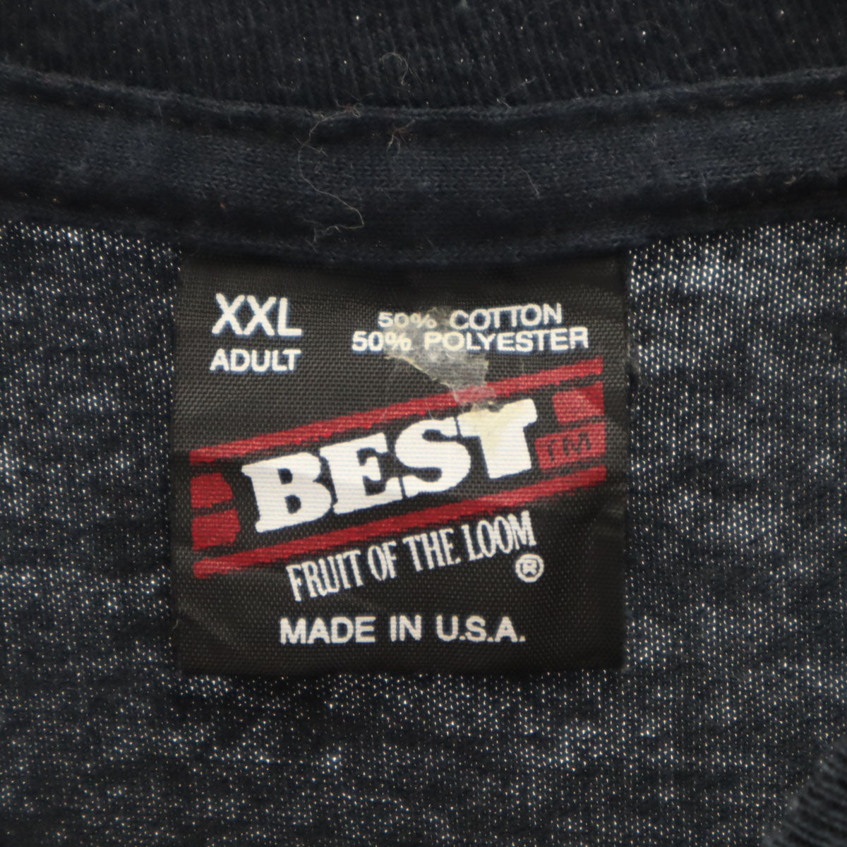 FRUIT OF THE LOOM フルーツオブザルーム 90s USA製 オールド 半袖 Tシャツ XXL ネイビー BEST シングルステッチ メンズ