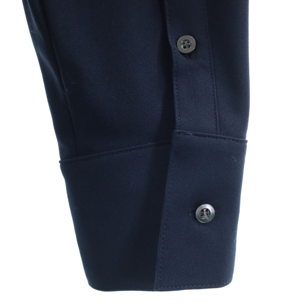 MONOCROM モノクローム バックロゴ 長袖 ボタンダウンシャツ ネイビー ストレッチ メンズ