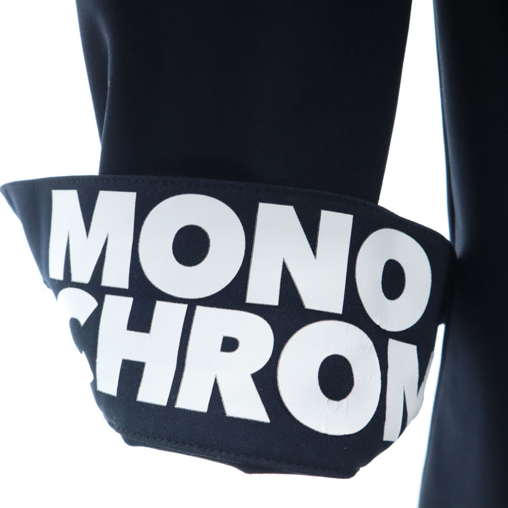 MONOCROM モノクローム バックロゴ 長袖 ボタンダウンシャツ ネイビー ストレッチ メンズ