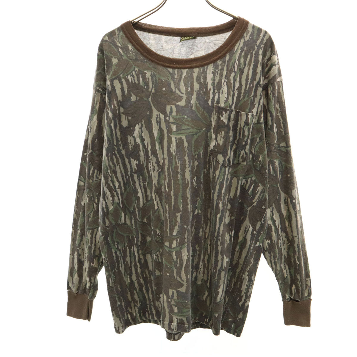 SPARTAN 90s USA製 オールド 長袖 Tシャツ XL カーキ系 メンズ