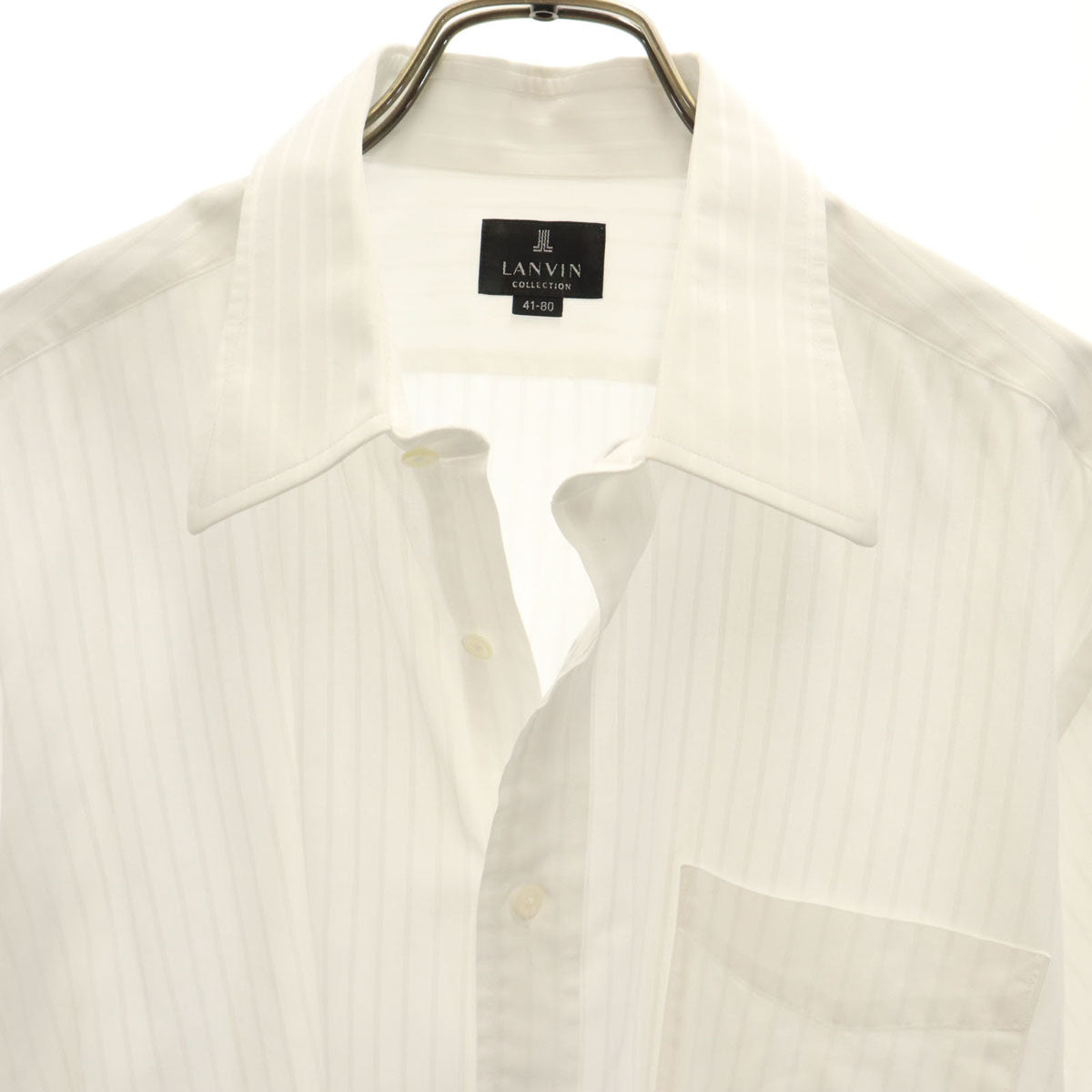 LANVIN LA COLLECTION ランバンコレクション 日本製 長袖 シャツ 41-80 ホワイト系 メンズ