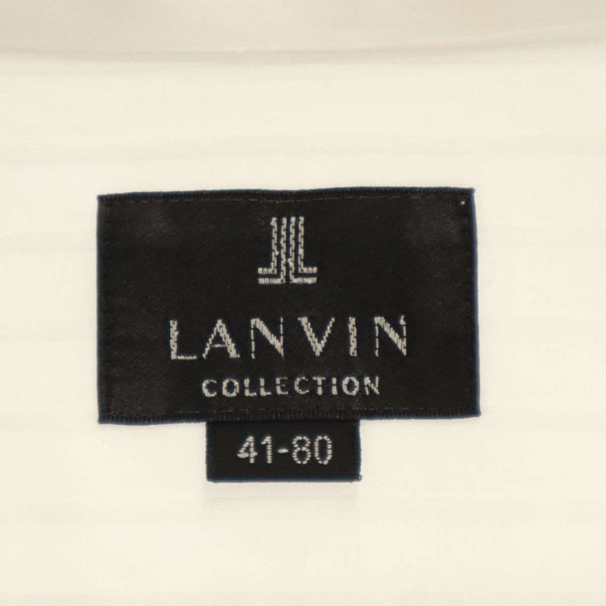 LANVIN LA COLLECTION ランバンコレクション 日本製 長袖 シャツ 41-80 ホワイト系 メンズ