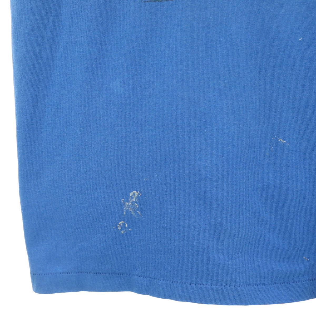 90s オールド フィッシュ プリント 半袖 Tシャツ ブルー シングルステッチ メンズ