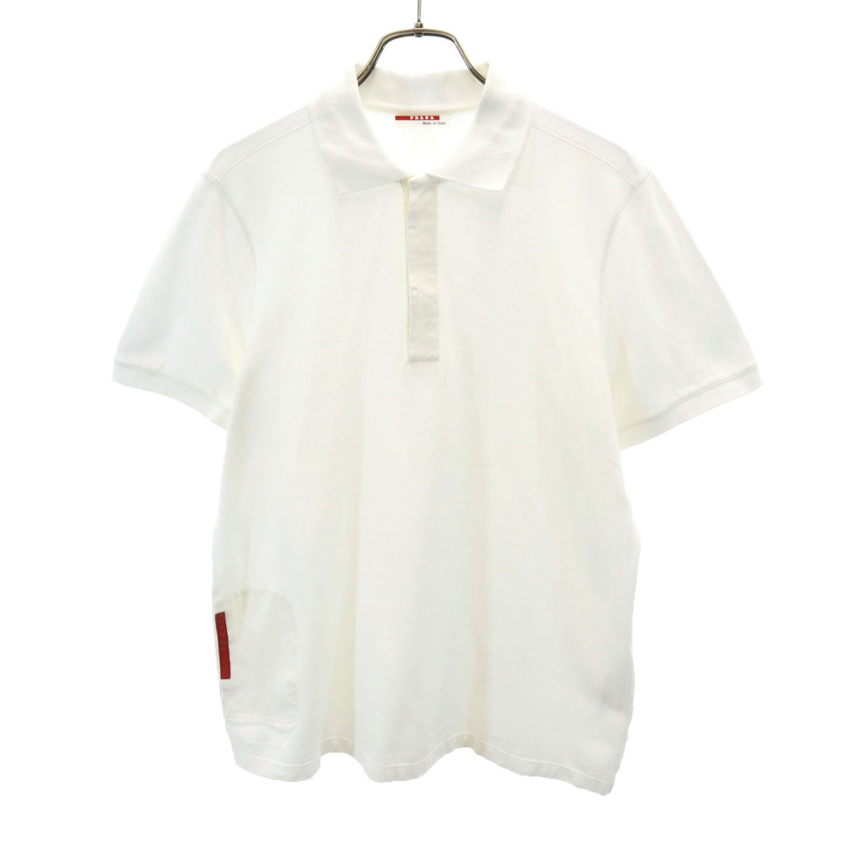 PRADA プラダ 半袖 ポロシャツ S ホワイト メンズ