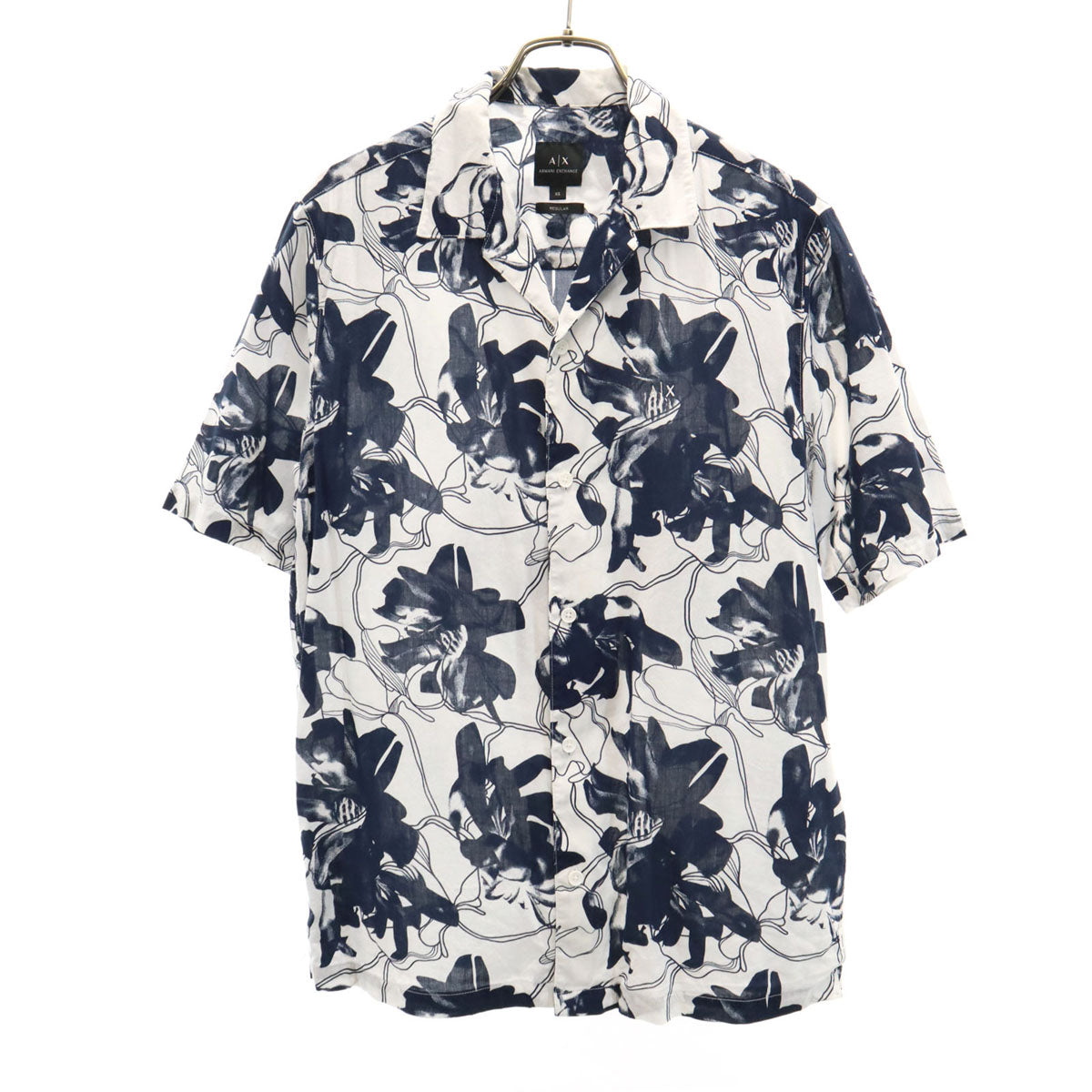 ARMANI EXCHANGE アルマーニエクスチェンジ 半袖 オープンカラーシャツ XS ホワイト系 メンズ