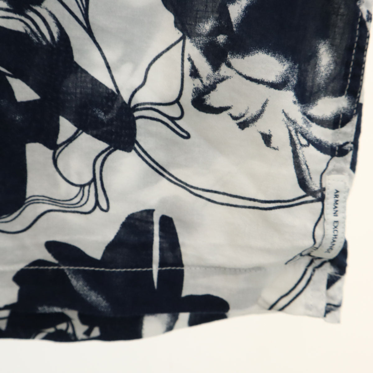 ARMANI EXCHANGE アルマーニエクスチェンジ 半袖 オープンカラーシャツ XS ホワイト系 メンズ