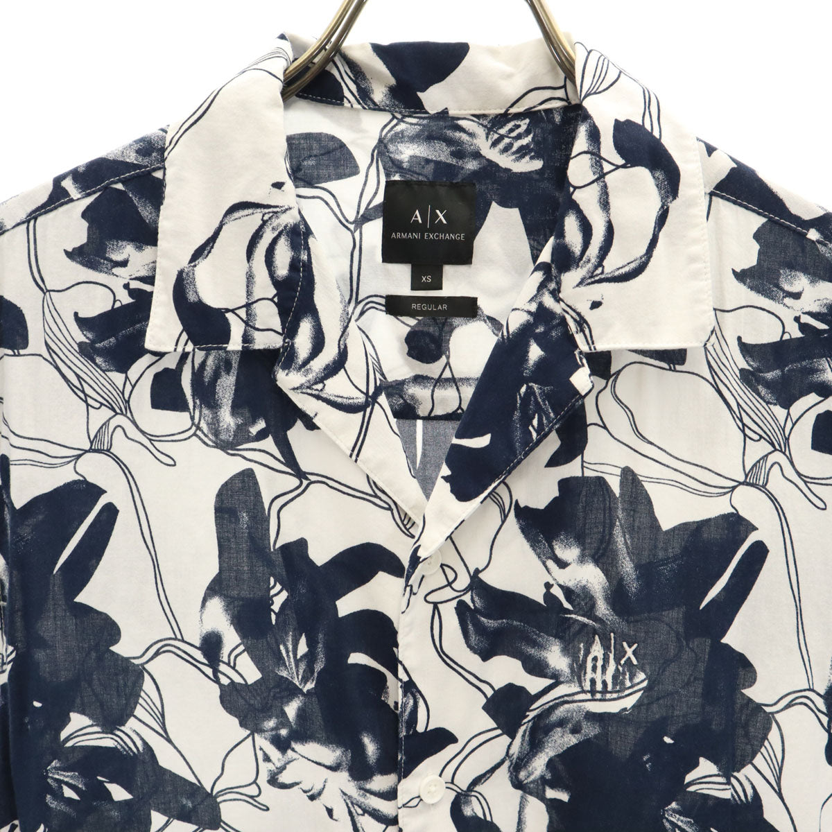 ARMANI EXCHANGE アルマーニエクスチェンジ 半袖 オープンカラーシャツ XS ホワイト系 メンズ