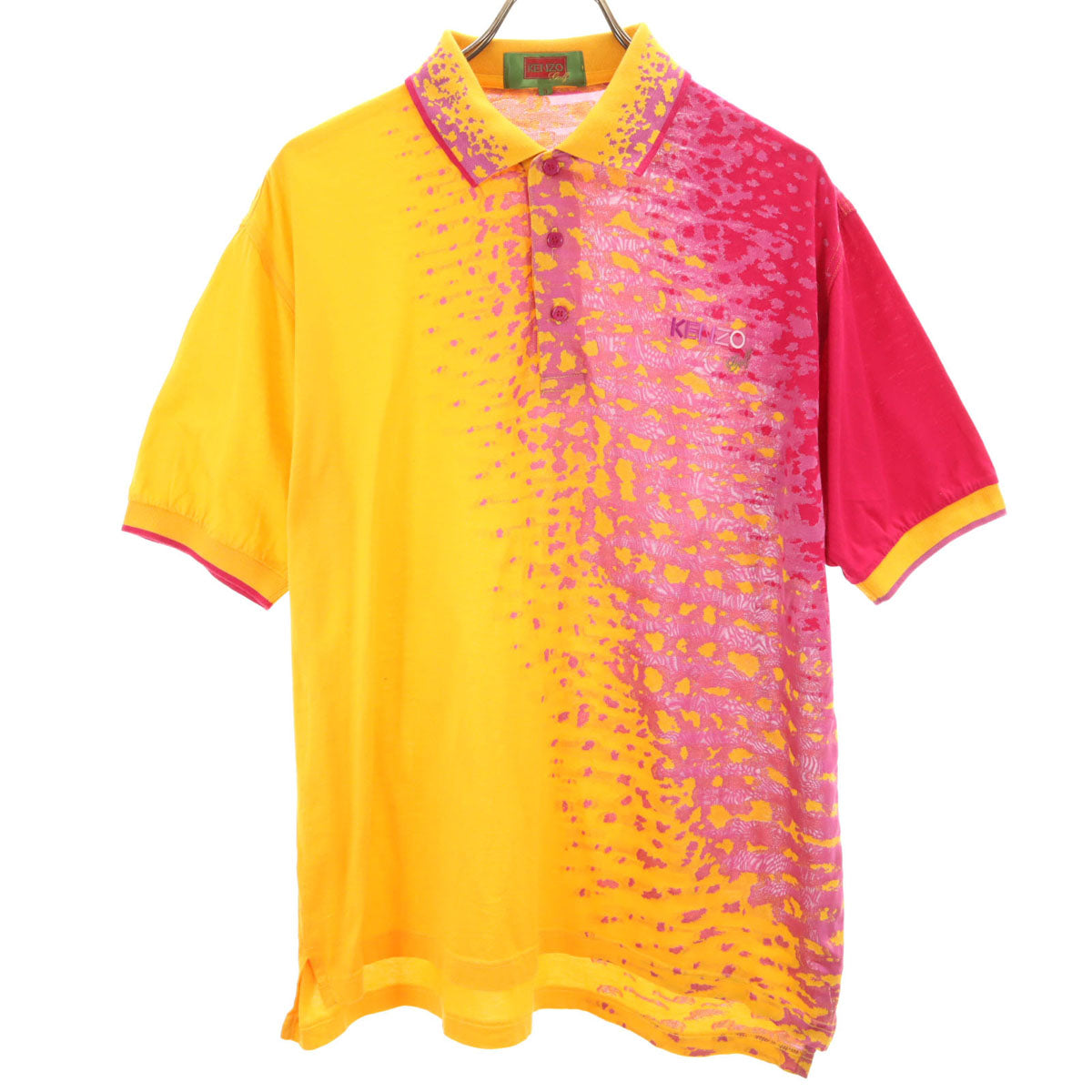 KENZO GOLF ケンゾーゴルフ 90s 日本製 オールド 半袖 ポロシャツ 3 オレンジ系 メンズ