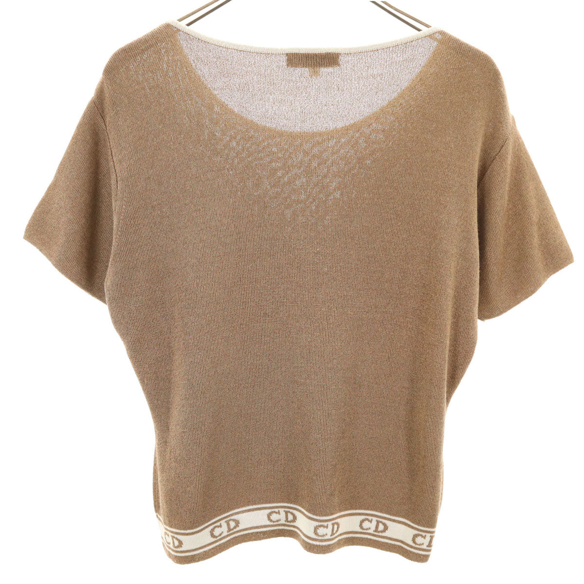 Christian Dior クリスチャンディオール 90s オールド 半袖 ニット M ブラウン レディース