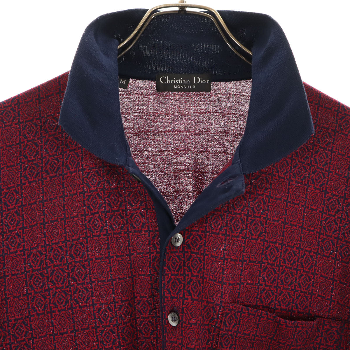 Christian Dior MONSIEUR クリスチャンディオール ムッシュ 90s オールド 半袖 ポロシャツ M レッド系 メンズ