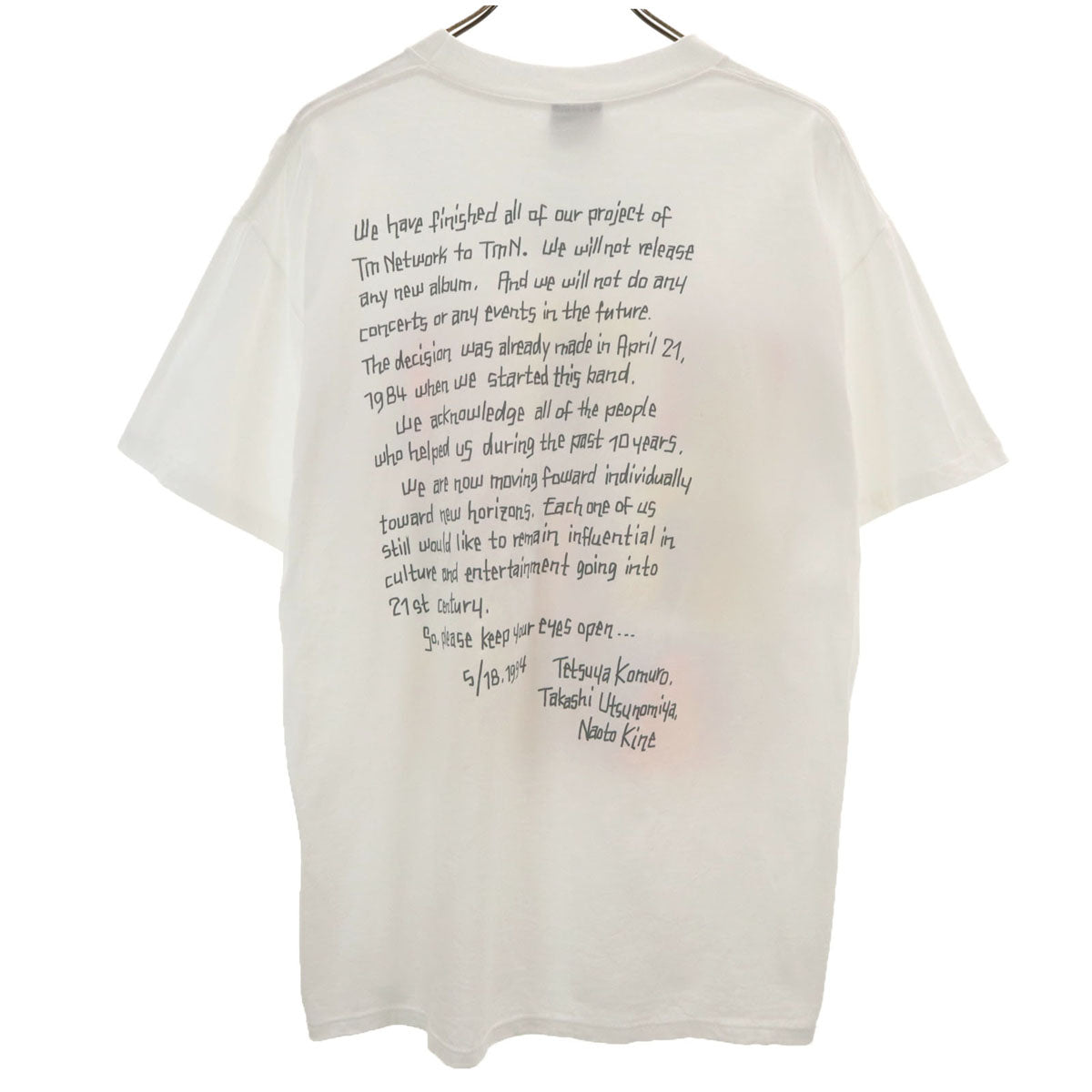 BROCKUM WORLDWIDE ブロッカム ワールドワイド 90s USA製 オールド TMN 小室哲哉 プリント 半袖 Tシャツ L ホワイト メンズ